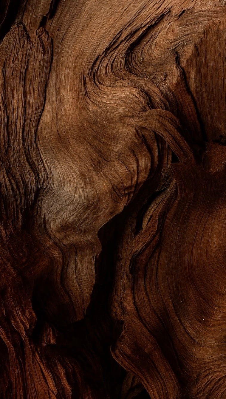 A close-up of richly grained, weathered wood.