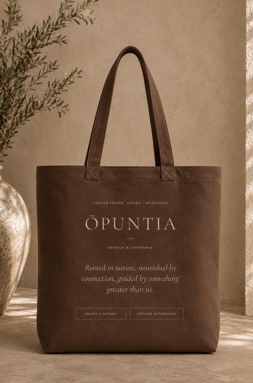 The Autumn tote in moka organic cotton