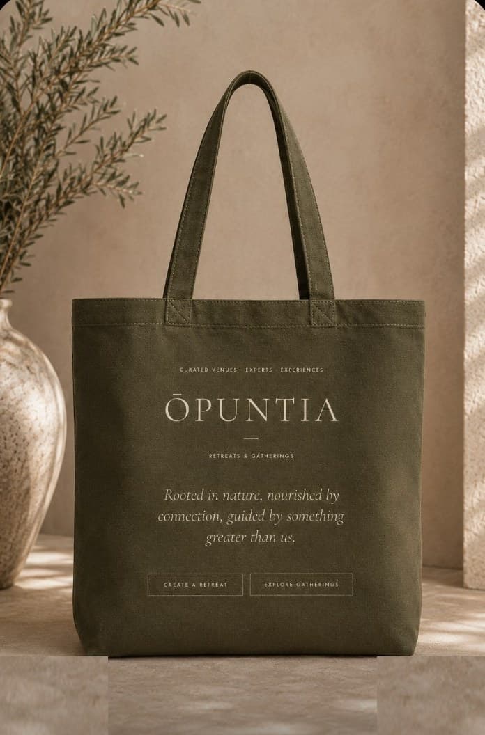 The Spring tote in olive green organic cotton