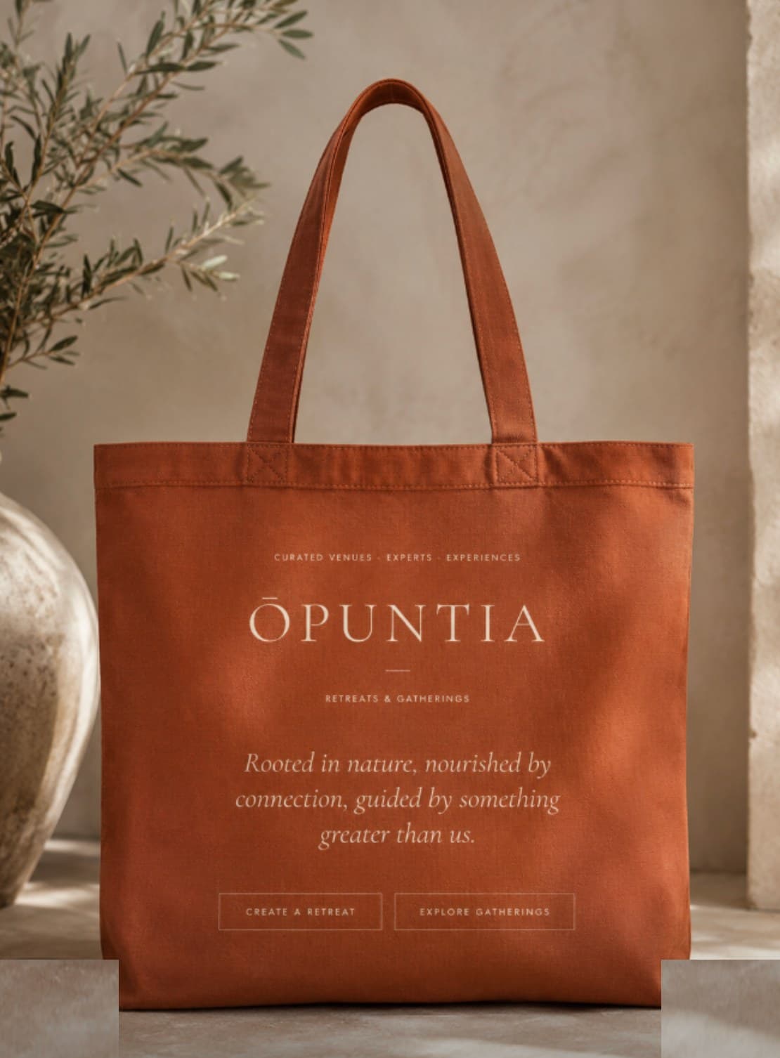 The Summer tote in terracotta organic cotton
